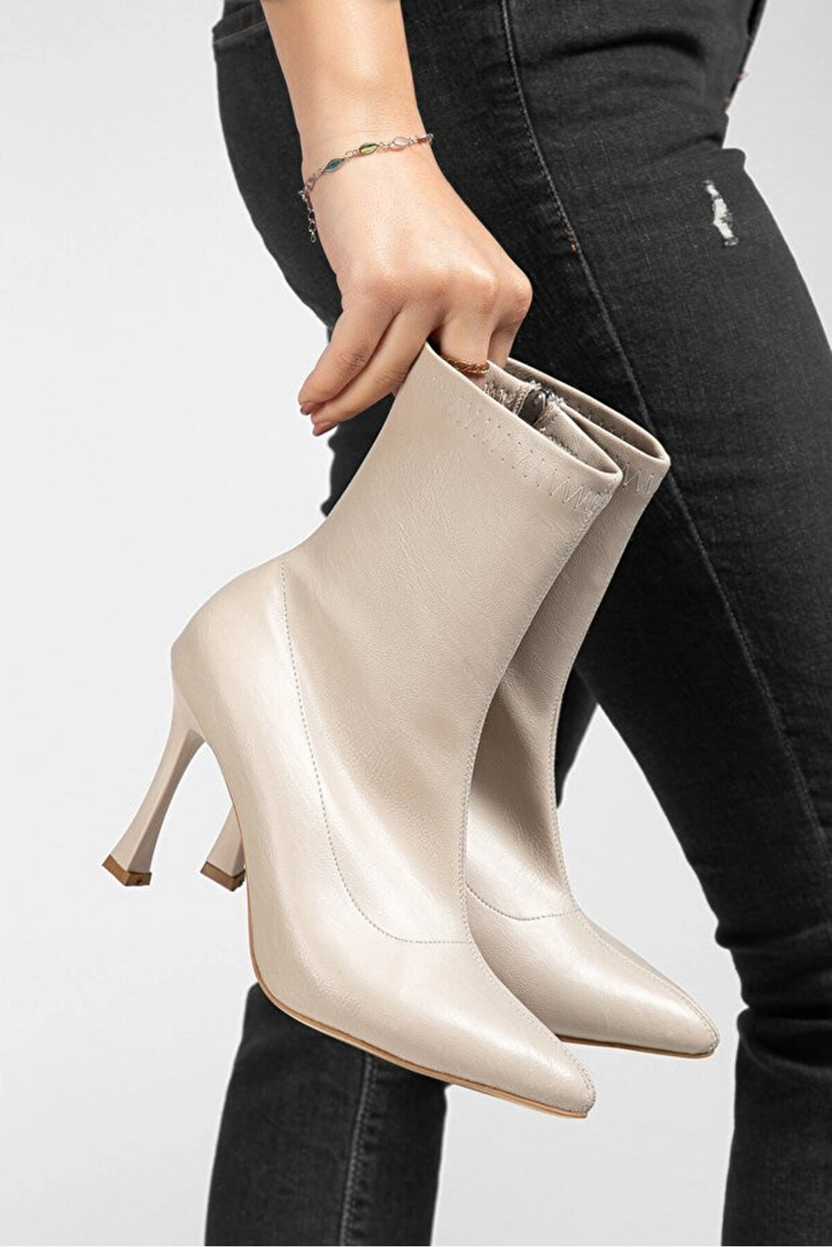 Ethab Ti̇caret Orjen Bej Ci̇lt Stre&ccedil; Topuklu Bot