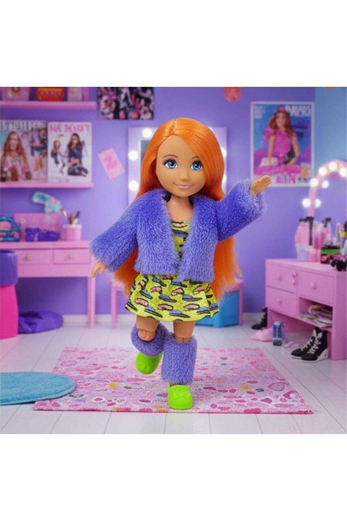 Ethab Ti̇caret Moda İkonu Bebek Fi̇g&uuml;r 13 Cm - Tcu Sa&ccedil;lı Neon Şıklık