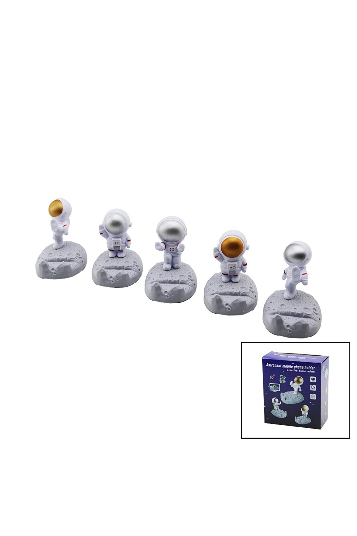 Go İthalat Astronot Uzayda Telefon Tutucu Masa&uuml;st&uuml; Plasti̇k Mi̇x=Astronot Hareketi̇