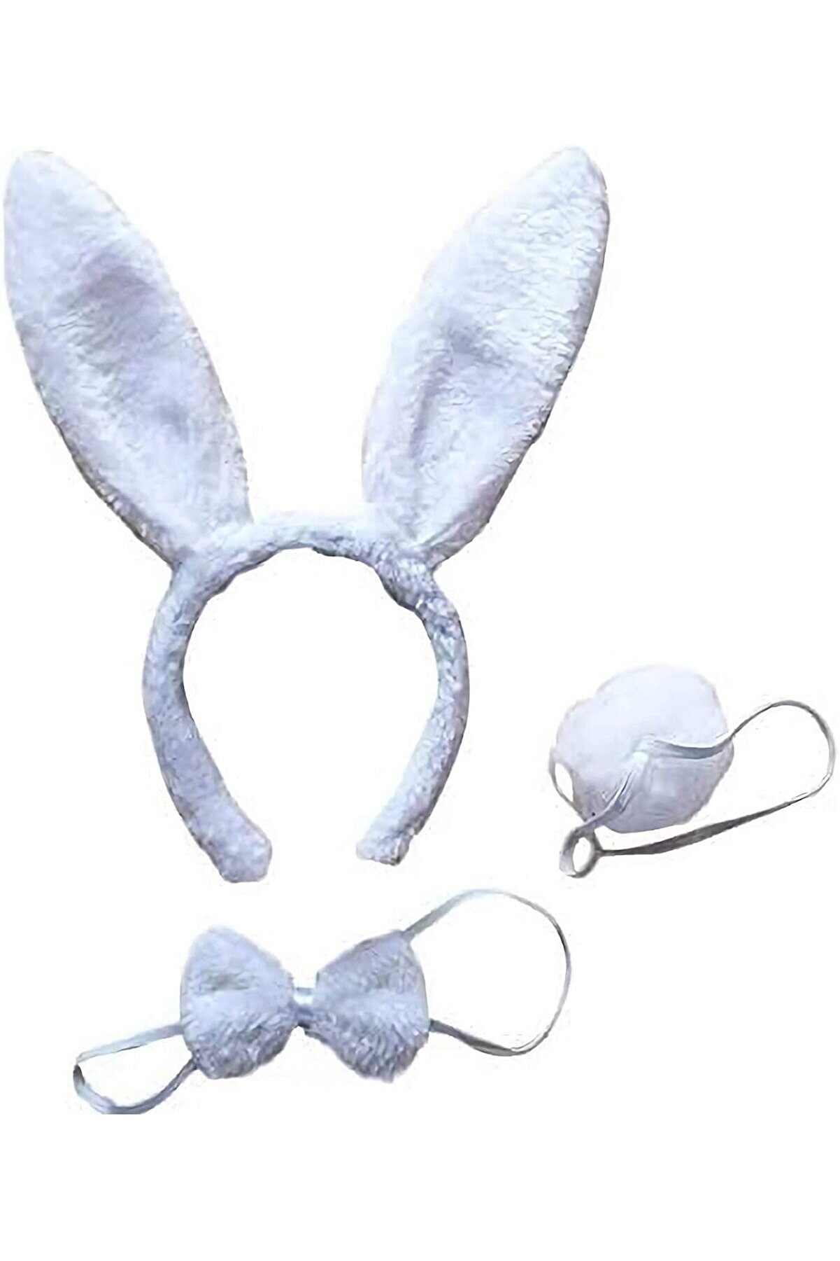 Neararsanbi̇zden Tavşan Kost&uuml;m Seti̇ Ta&ccedil; Papyon Kuyruk Beyaz Renk (5343)