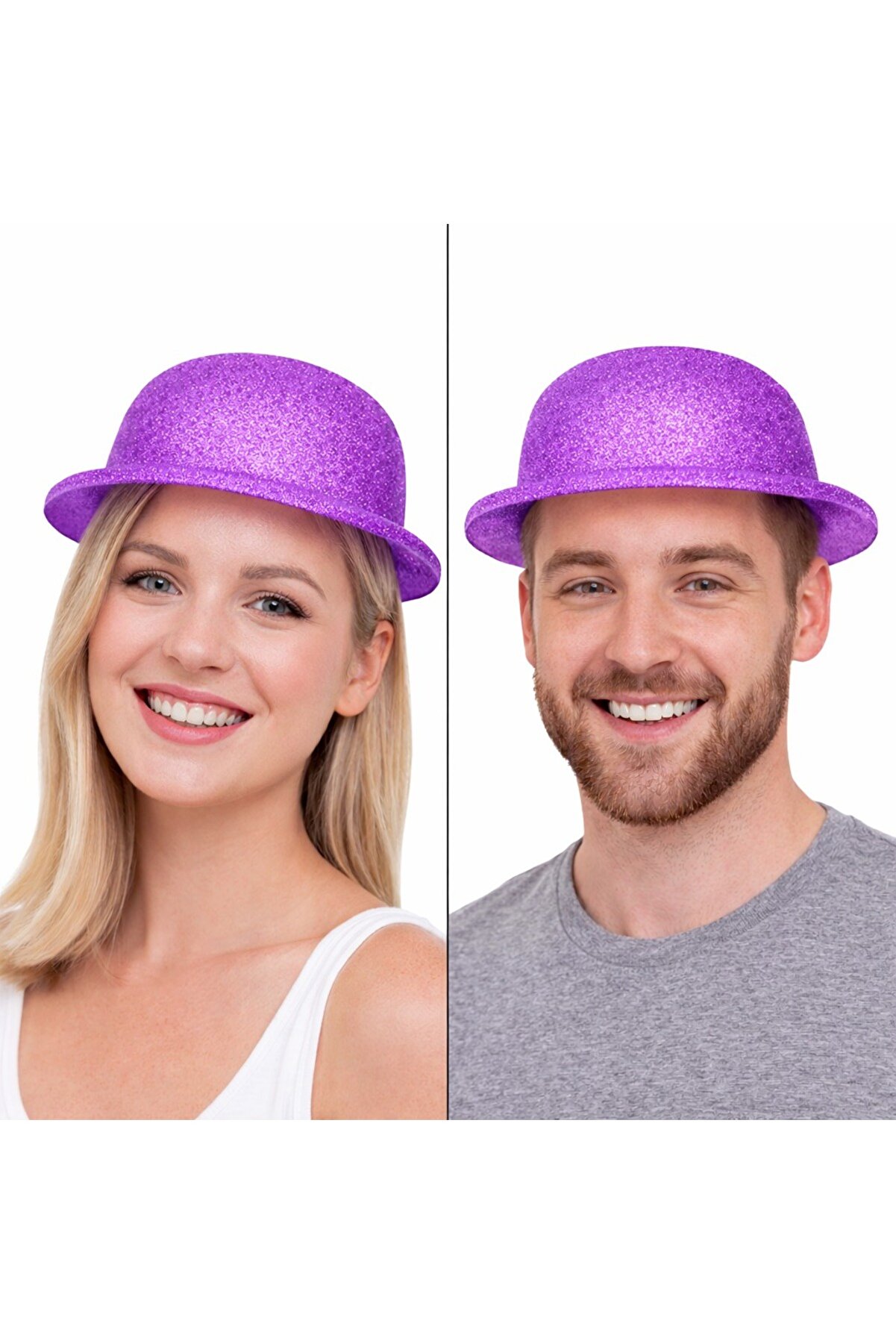 Ethab Ti̇caret Mor Si̇mli̇ Melon Şapka | İnce Plasti̇k Gli̇tter Yeti̇şki̇n Parti̇ Şapkası