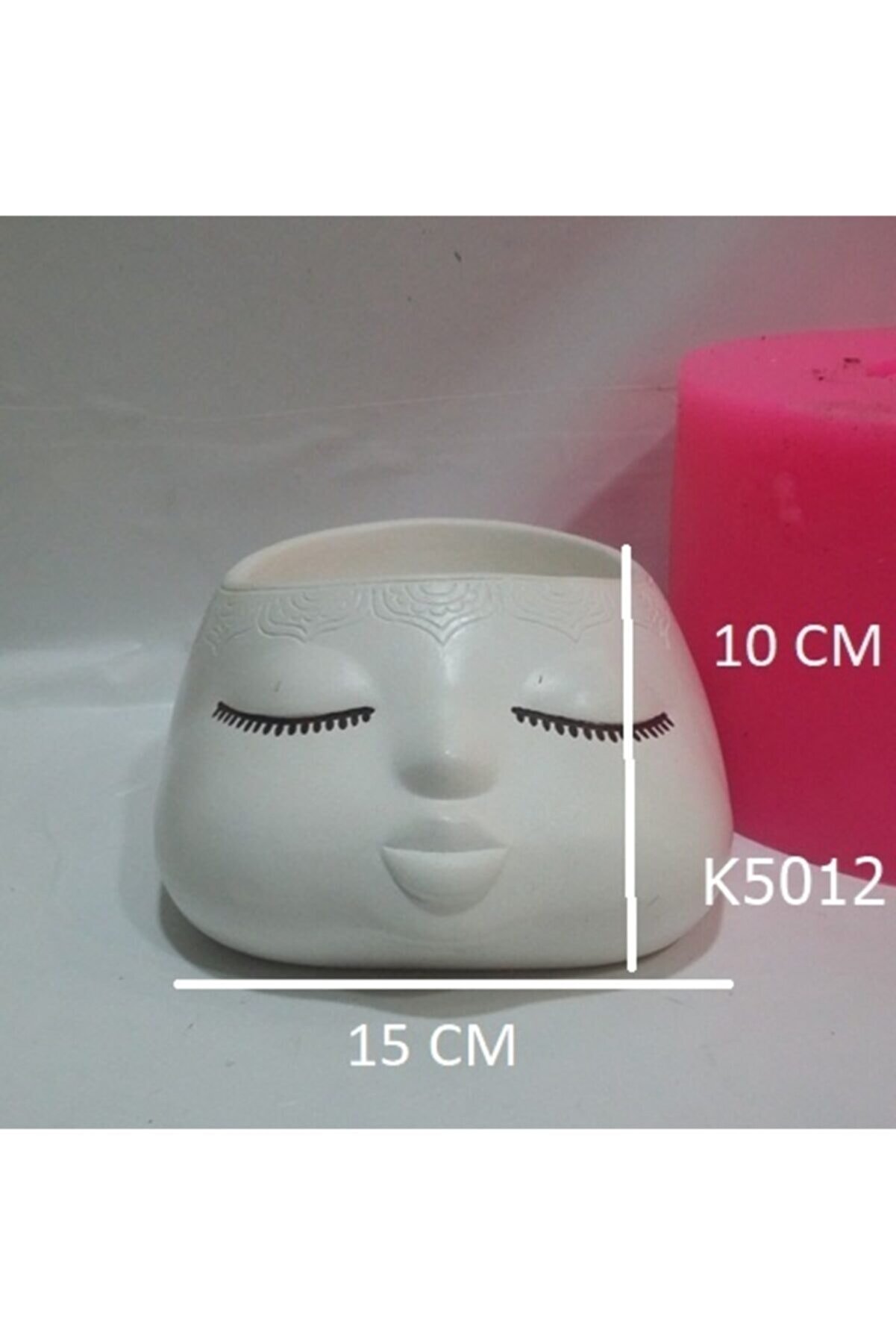 Kalıpcınızburada Sevi̇mli̇ Yüz Saksı Si̇li̇kon Kalıp