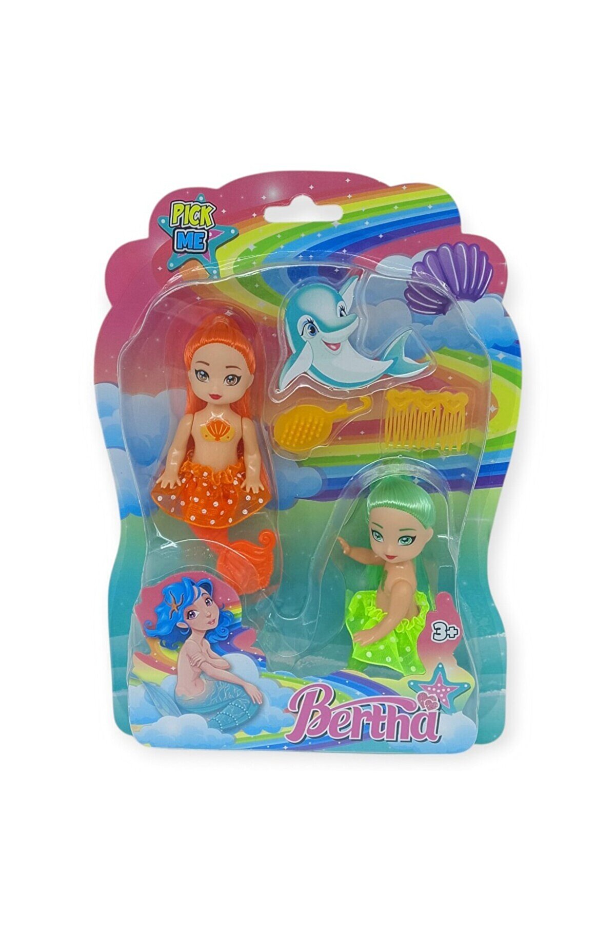 Ethab Ti̇caret 2 Li̇ Deni̇z Kızı Bebek Seti̇ - Hareketli̇ Eklemler Ve Aksesuarlı -Tcu & Yeşi̇l