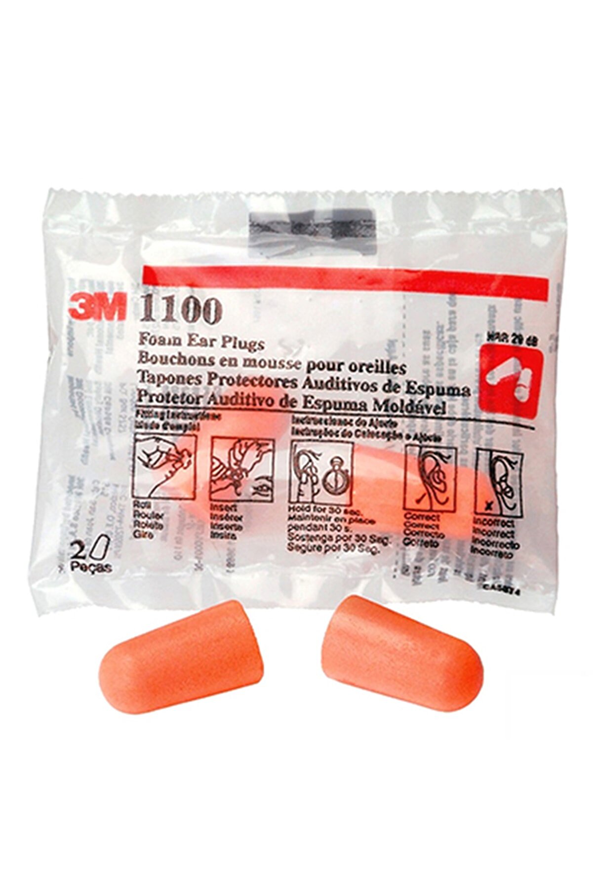 3M 1100 Kulak Tıkacı (25 ÇİFT)