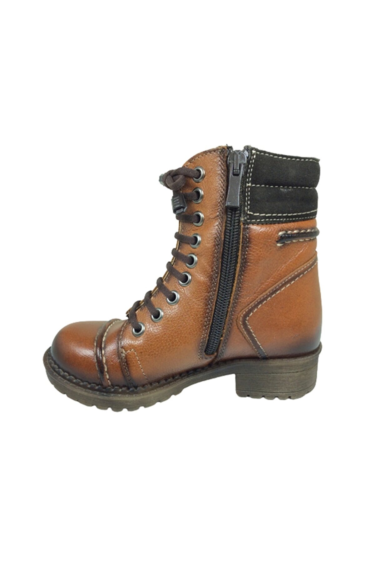 Ortopedi̇ka Pati̇k Kız Çocuk Bot Taba Bağcıklı Fermuarlı % 100 Deri̇ Ortopedi̇ka Anatomi̇k