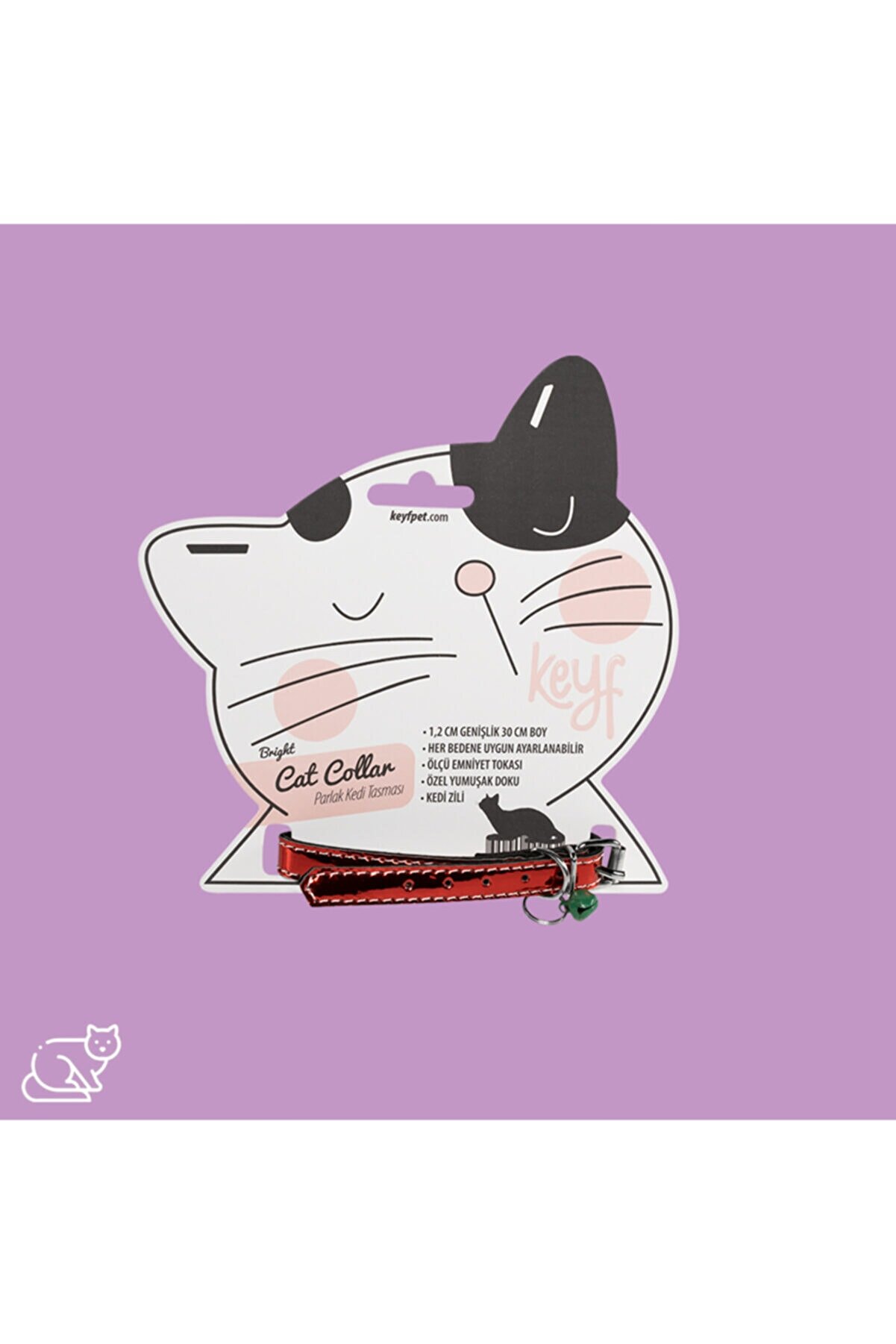 Keyf Kedi̇ Tasması Parlak 1.2 Cm Geni̇şli̇k*30 Cm Boy Zi̇lli̇