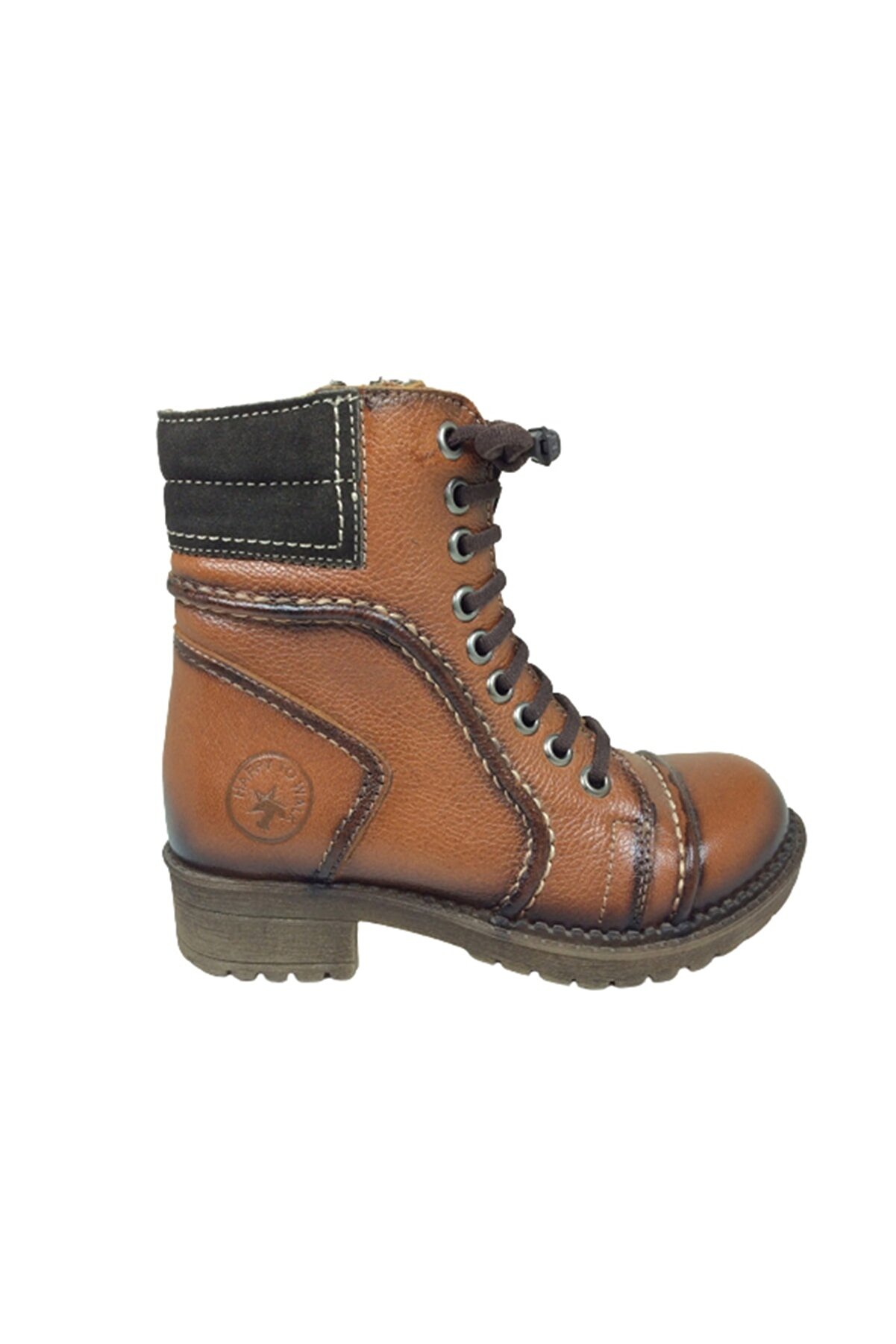 Toddler Ortopedika Patik Kız Çocuk Bot Taba Bağcıklı Fermuarlı % 100 Deri Ortopedika Anatomik