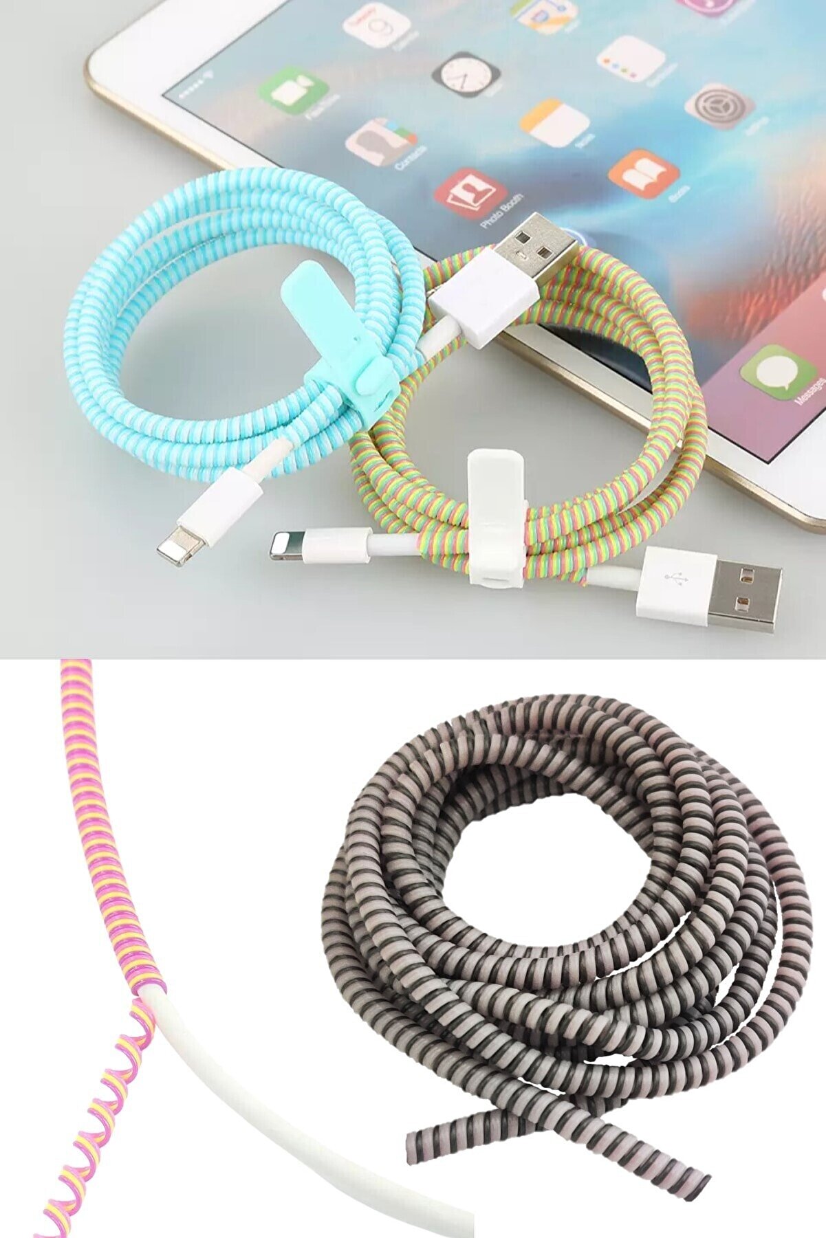 Hondep Şarj Aleti̇ Kablo Koruyucu Kordon Koruma Kopma Önleyi̇ci̇ Spi̇ral Kablo Koruyucu Kılıf