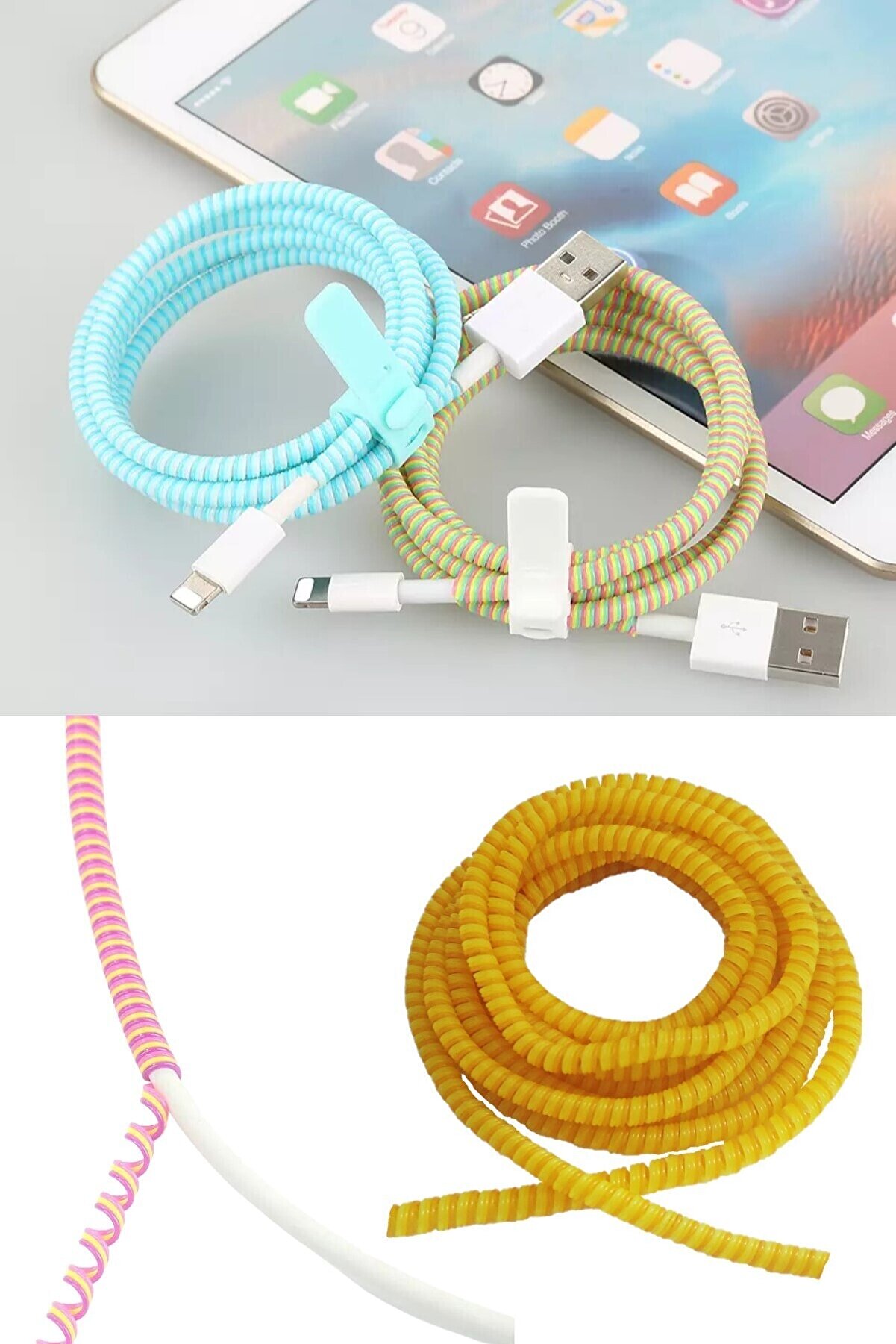 Hondep Şarj Aleti̇ Kablo Koruyucu Kordon Koruma Kopma Önleyi̇ci̇ Spi̇ral Kablo Koruyucu Kılıf