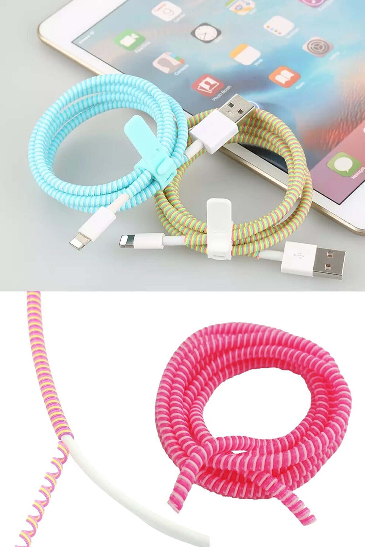 Hondep Şarj Aleti̇ Kablo Koruyucu Kordon Koruma Kopma Önleyi̇ci̇ Spi̇ral Kablo Koruyucu Kılıf