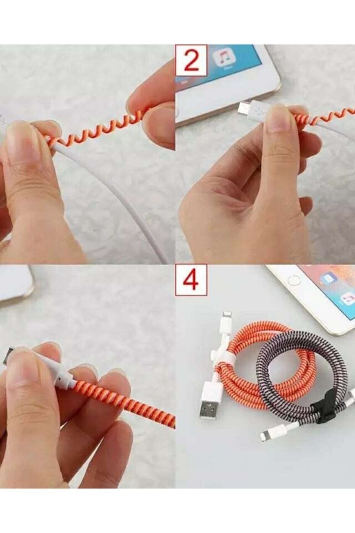 Hondep Şarj Aleti̇ Kablo Koruyucu Kordon Koruma Kopma Önleyi̇ci̇ Spi̇ral Kablo Koruyucu Kılıf