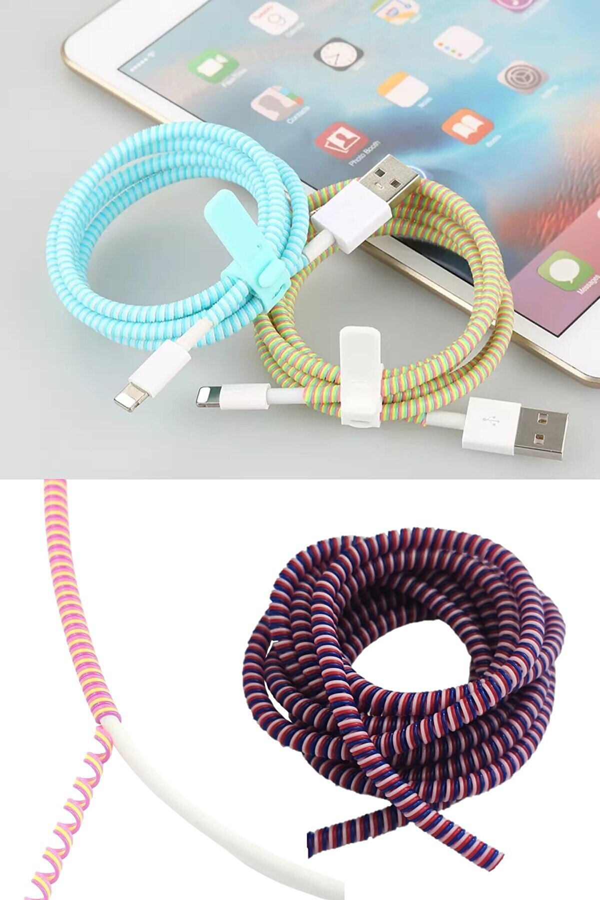 Hondep Şarj Aleti̇ Kablo Koruyucu Kordon Koruma Kopma Önleyi̇ci̇ Spi̇ral Kablo Koruyucu Kılıf