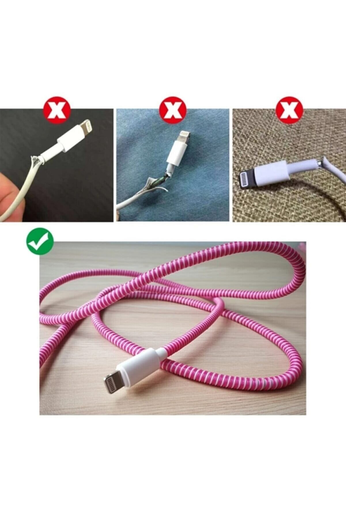 Hondep Şarj Aleti̇ Kablo Koruyucu Kordon Koruma Kopma Önleyi̇ci̇ Spi̇ral Kablo Koruyucu Kılıf
