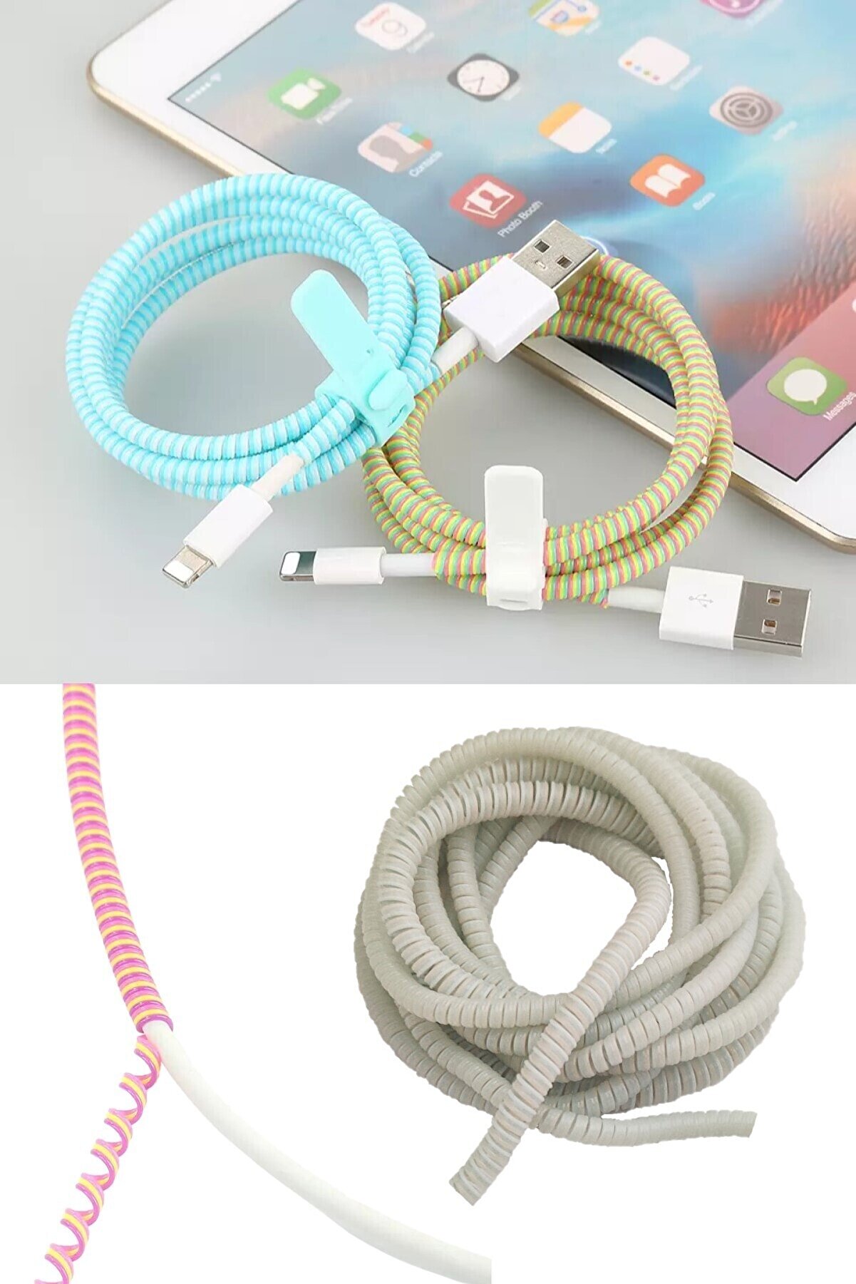 Hondep Şarj Aleti̇ Kablo Koruyucu Kordon Koruma Kopma Önleyi̇ci̇ Spi̇ral Kablo Koruyucu Kılıf