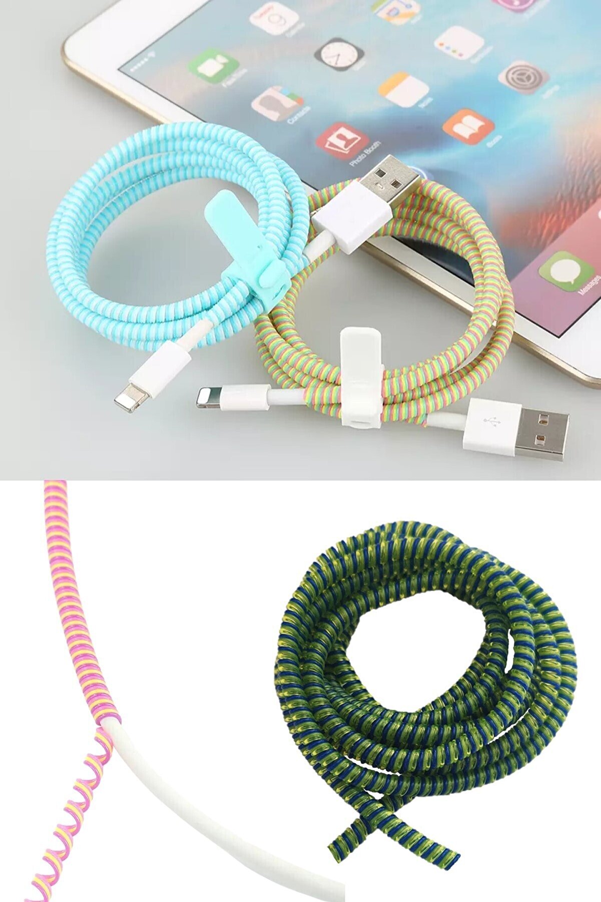 Hondep Şarj Aleti̇ Kablo Koruyucu Kordon Koruma Kopma Önleyi̇ci̇ Spi̇ral Kablo Koruyucu Kılıf