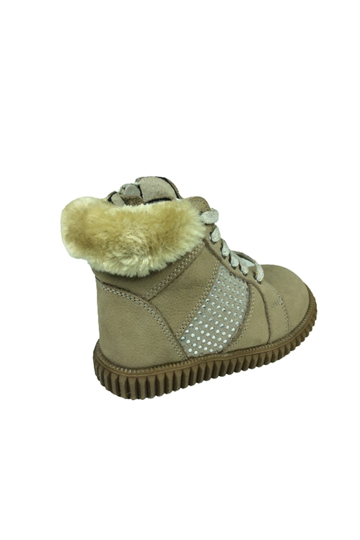 Bebe Kız Çocuk Bot 1329-8 Bej Nubuk Taşlı Tüylü Deri̇ Anatomi̇k