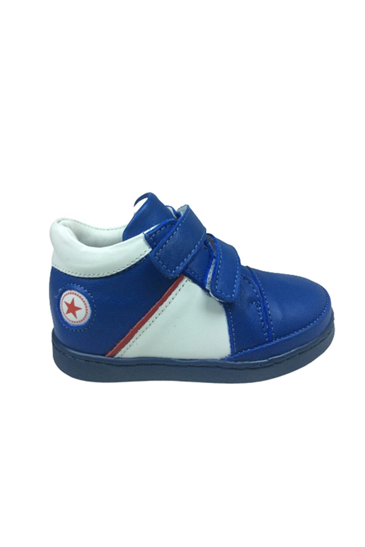 ÖZPINARCI Ortopedikal Bebe Erkek Çocuk Bot Saks Mavi Cırtlı % 100 Deri Ortopedik Anatomik