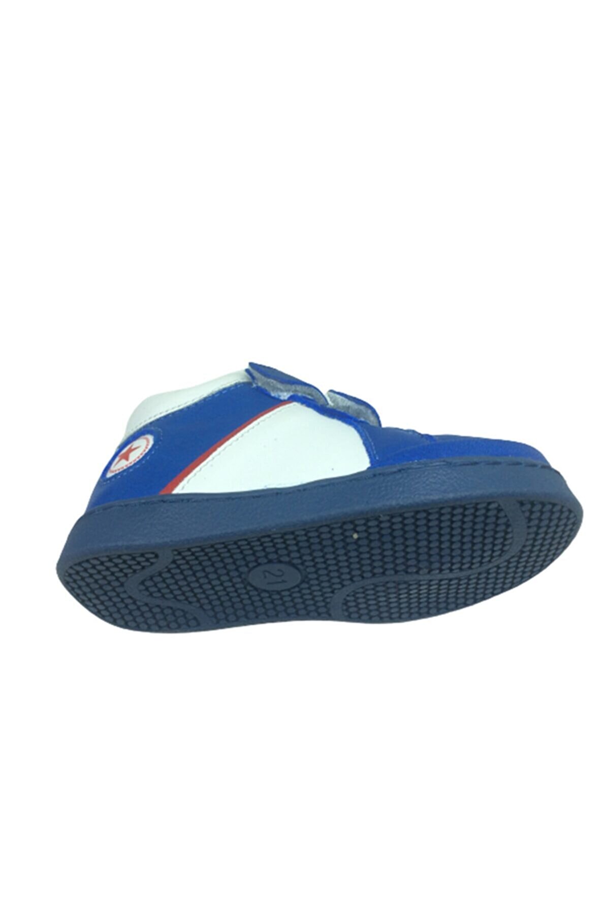 Ortopedi̇kal Bebe Erkek Çocuk Bot Saks Mavi̇ Cırtlı % 100 Deri̇ Ortopedi̇k Anatomi̇k