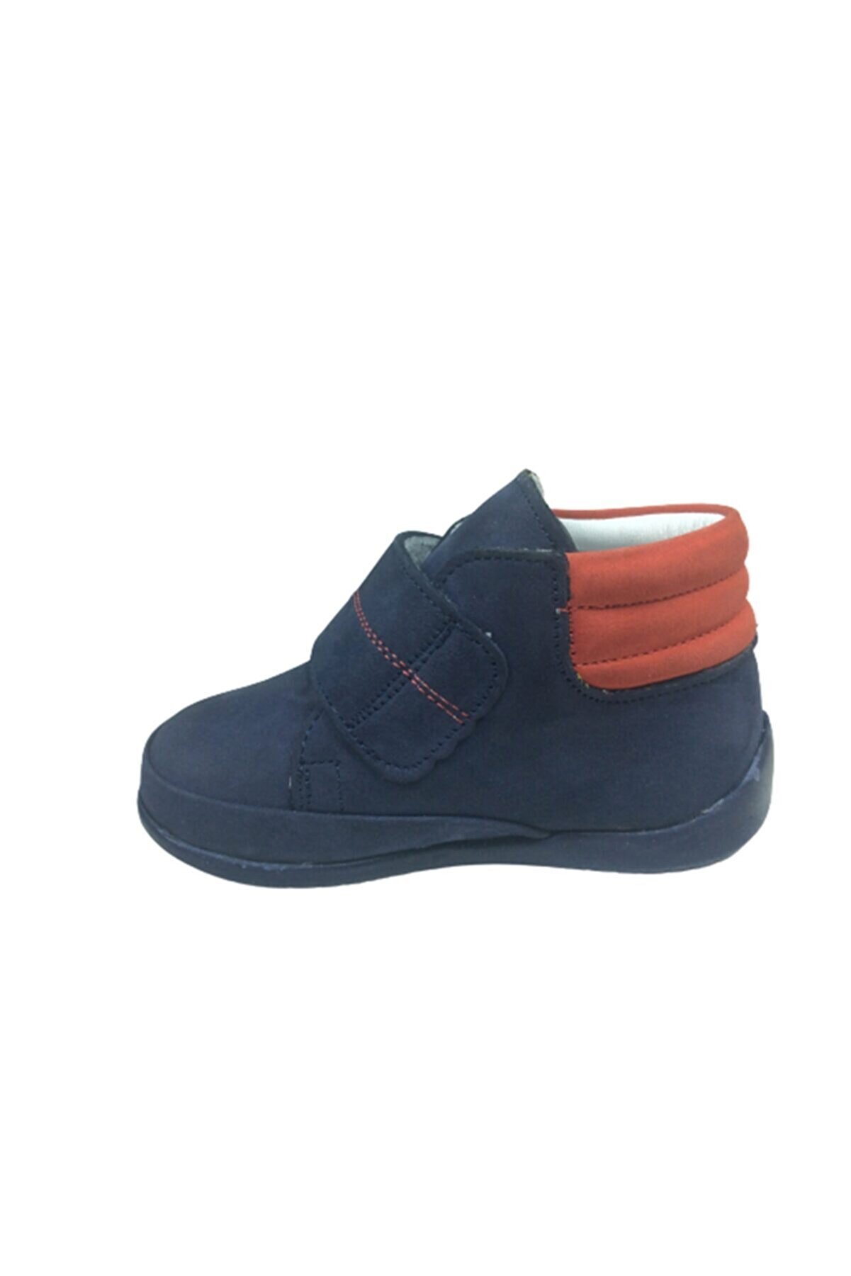 Ortopedi̇kal Bebe Erkek Çocuk Bot Laci̇vert Yıldızlı Tek Cırt % 100 Deri̇ Ortopedi̇k Anatomi̇k