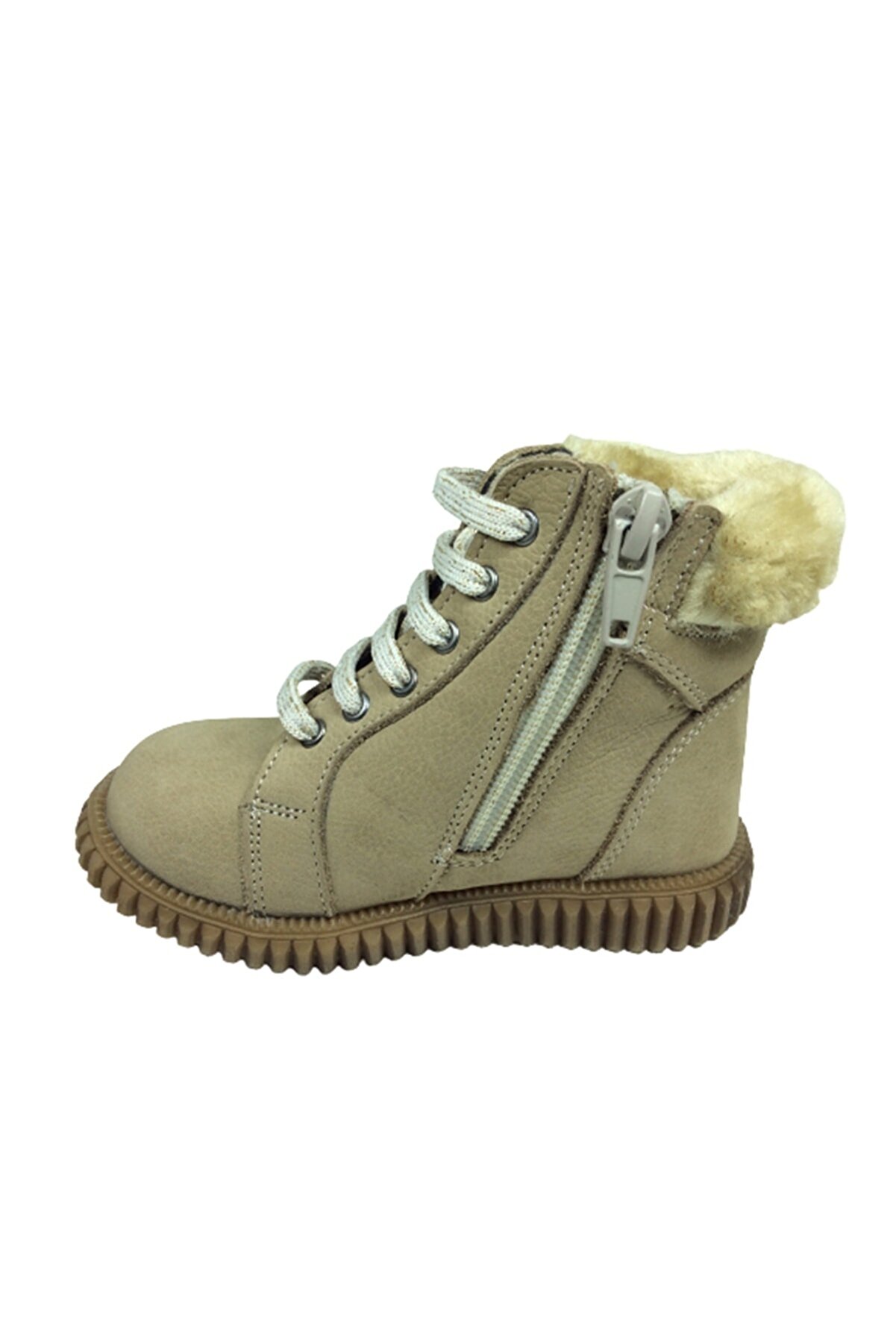 Bebe Kız Çocuk Bot 1329-8 Bej Nubuk Taşlı Tüylü Deri̇ Anatomi̇k