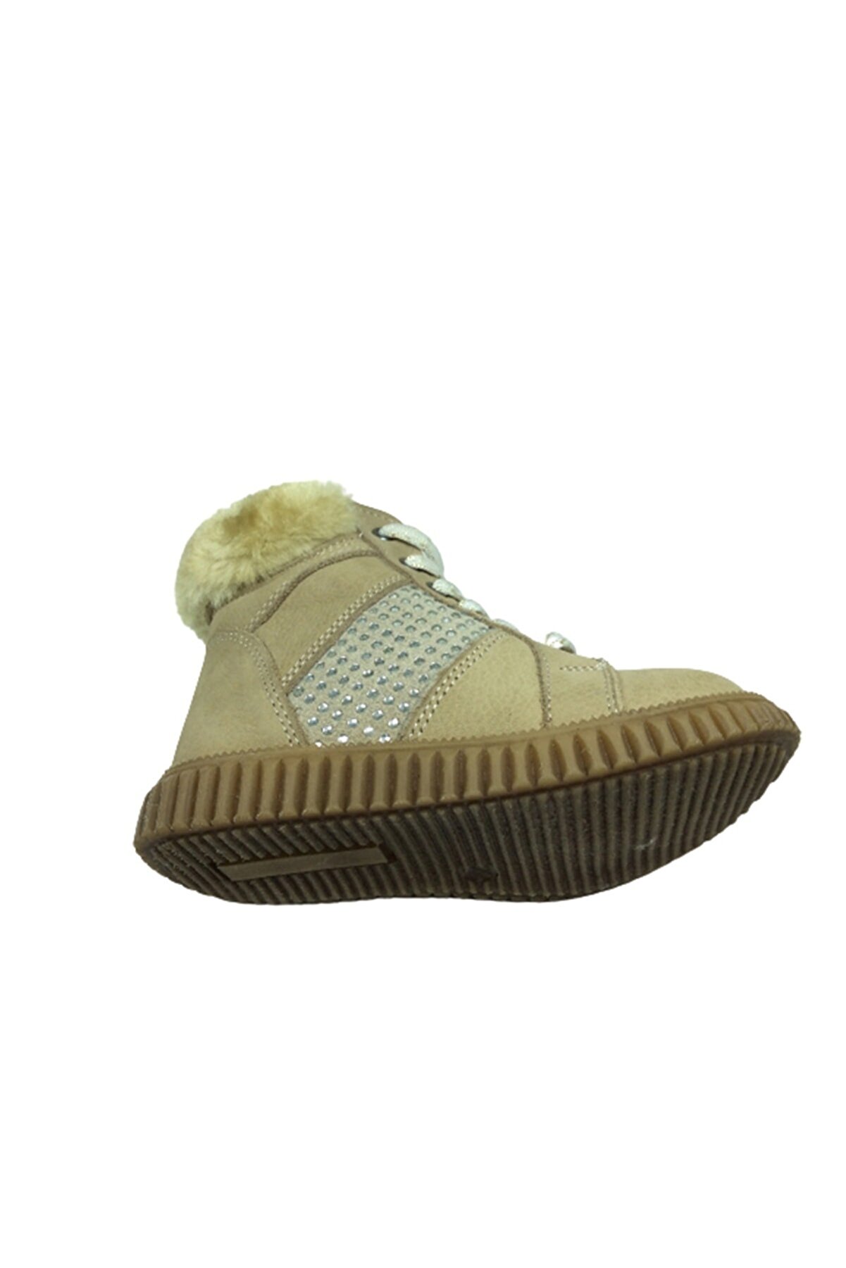 Bebe Kız Çocuk Bot 1329-8 Bej Nubuk Taşlı Tüylü Deri̇ Anatomi̇k