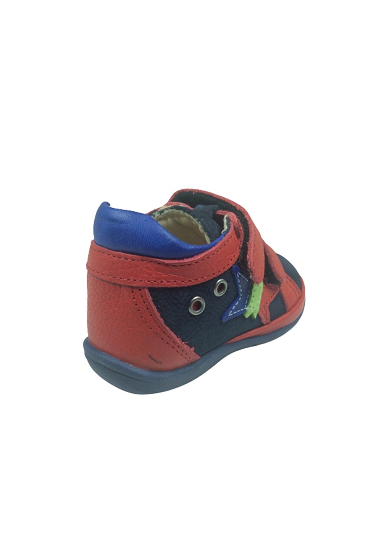 Ilkadım Erkek Çocuk Bot Laci̇vert-Kırmızı Cırtlı % 100 Deri̇ Anatomi̇k