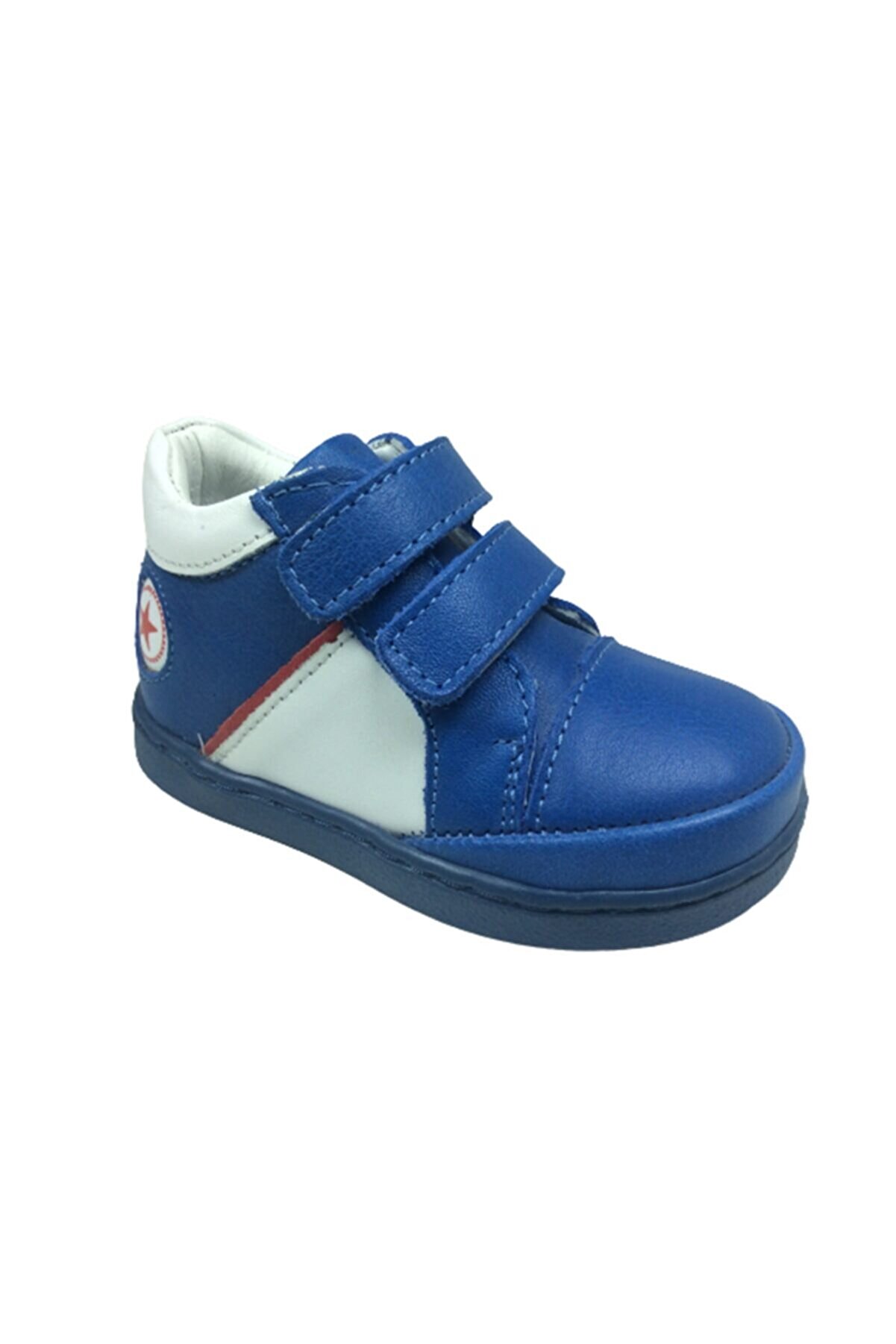 Ortopedi̇kal Erkek Çocuk Bot Saks Mavi̇ Cırtlı % 100 Deri̇ Ortopedi̇k Anatomi̇k