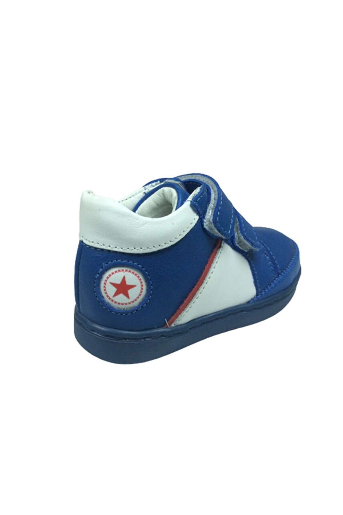 Ortopedi̇kal Erkek Çocuk Bot Saks Mavi̇ Cırtlı % 100 Deri̇ Ortopedi̇k Anatomi̇k