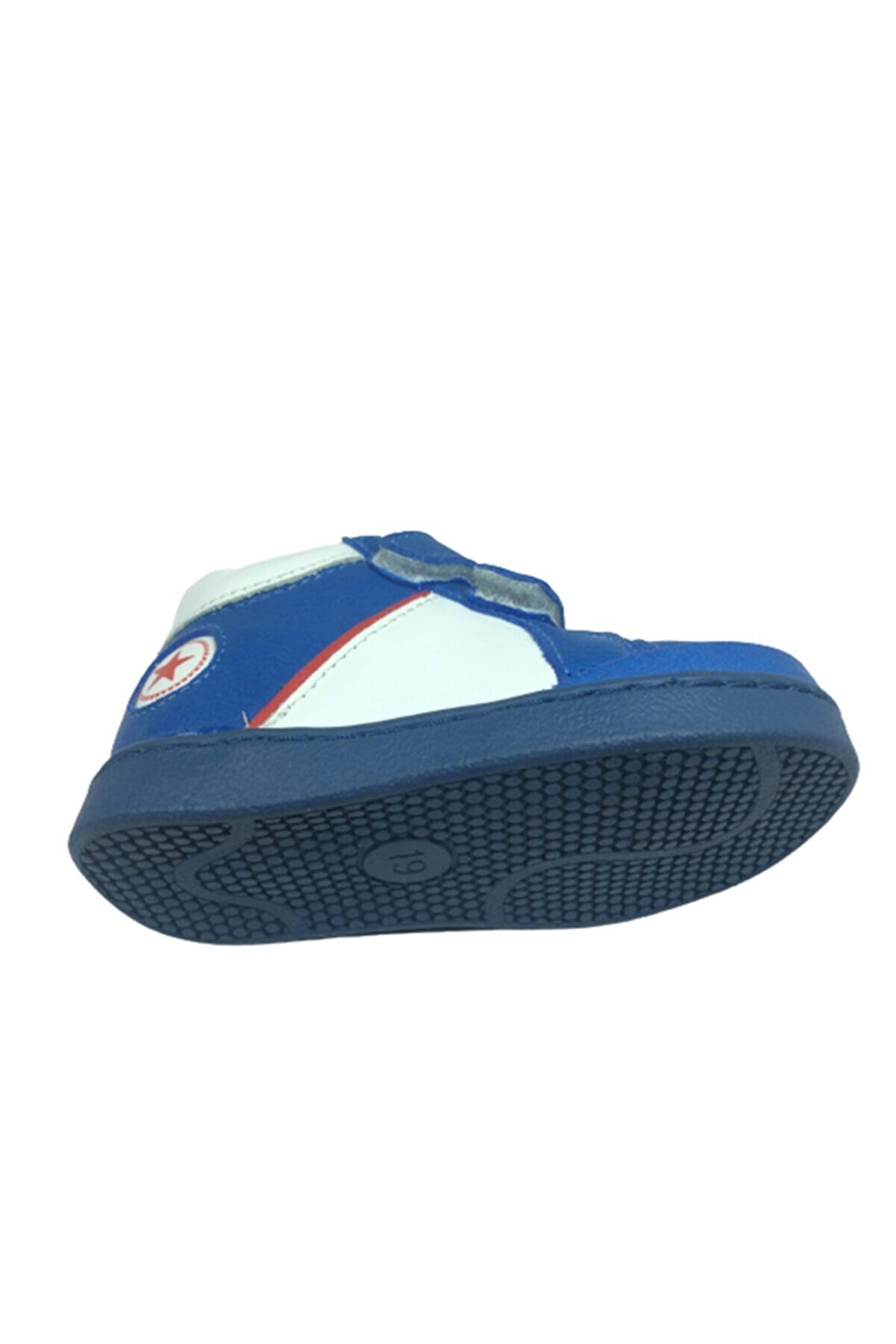 Ortopedi̇kal Erkek Çocuk Bot Saks Mavi̇ Cırtlı % 100 Deri̇ Ortopedi̇k Anatomi̇k
