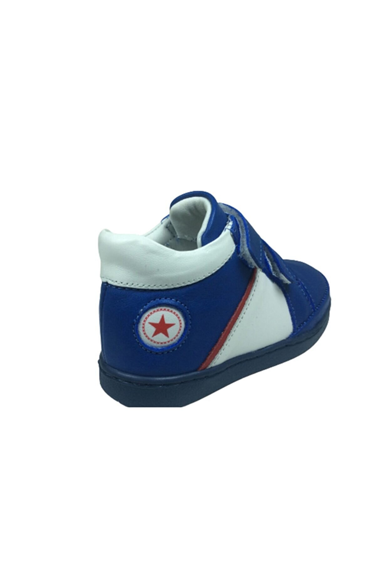Ortopedi̇kal Bebe Erkek Çocuk Bot Saks Mavi̇ Cırtlı % 100 Deri̇ Ortopedi̇k Anatomi̇k