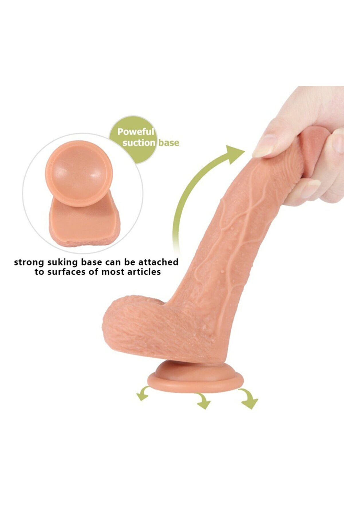 Meyrabest Di̇ldo Seri̇es Ekstra Yumuşak &Ccedil;i̇ft Katmanlı Reali̇sti̇k Peni̇s 19.5 Cm