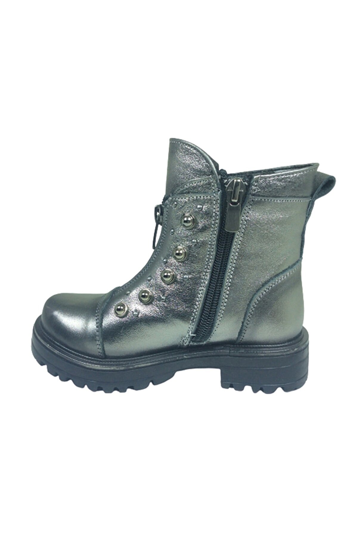 Kız Çocuk Plati̇n Rengi̇ Ortopedi̇ka Fermuarlı Bot