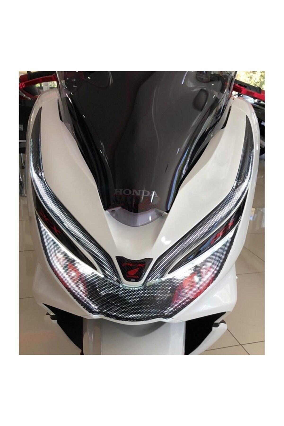 Gogo Gri̇ Honda Pcx Far Sti̇ker+Far Kaşı 2018-2019-2020 Uyumlu