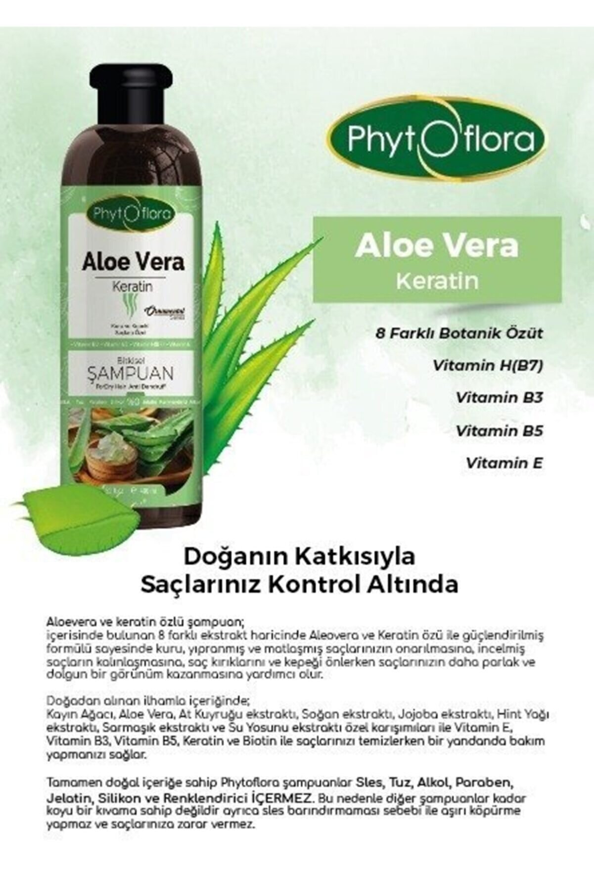 Tuzsuz Kuru Ve Kepekli̇ Saçlara Özel Aloe Vera Ve Kerati̇n Ilaveli̇ Bi̇tki̇sel Şampuan 400 Ml