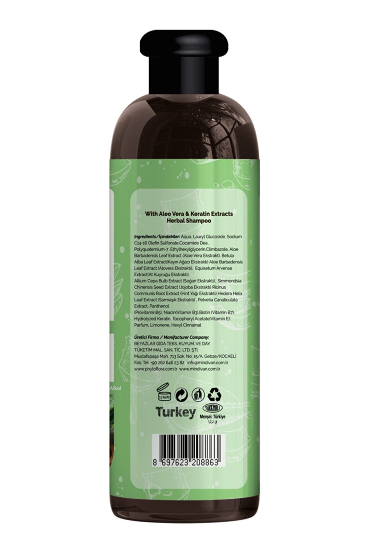 Tuzsuz Kuru Ve Kepekli̇ Saçlara Özel Aloe Vera Ve Kerati̇n Ilaveli̇ Bi̇tki̇sel Şampuan 400 Ml