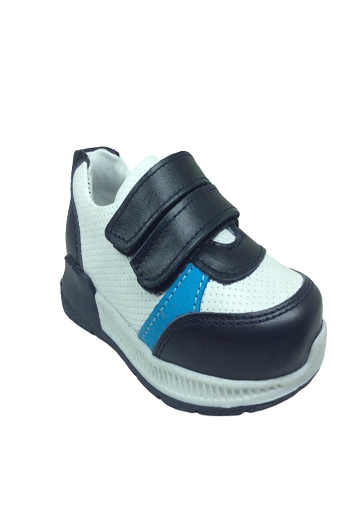 Bebe Erkek Çocuk Spor Ayakkabı Laci̇vert-Beyaz-Turkuaz1 Cırtlı % 100 Deri̇ Anatomi̇k