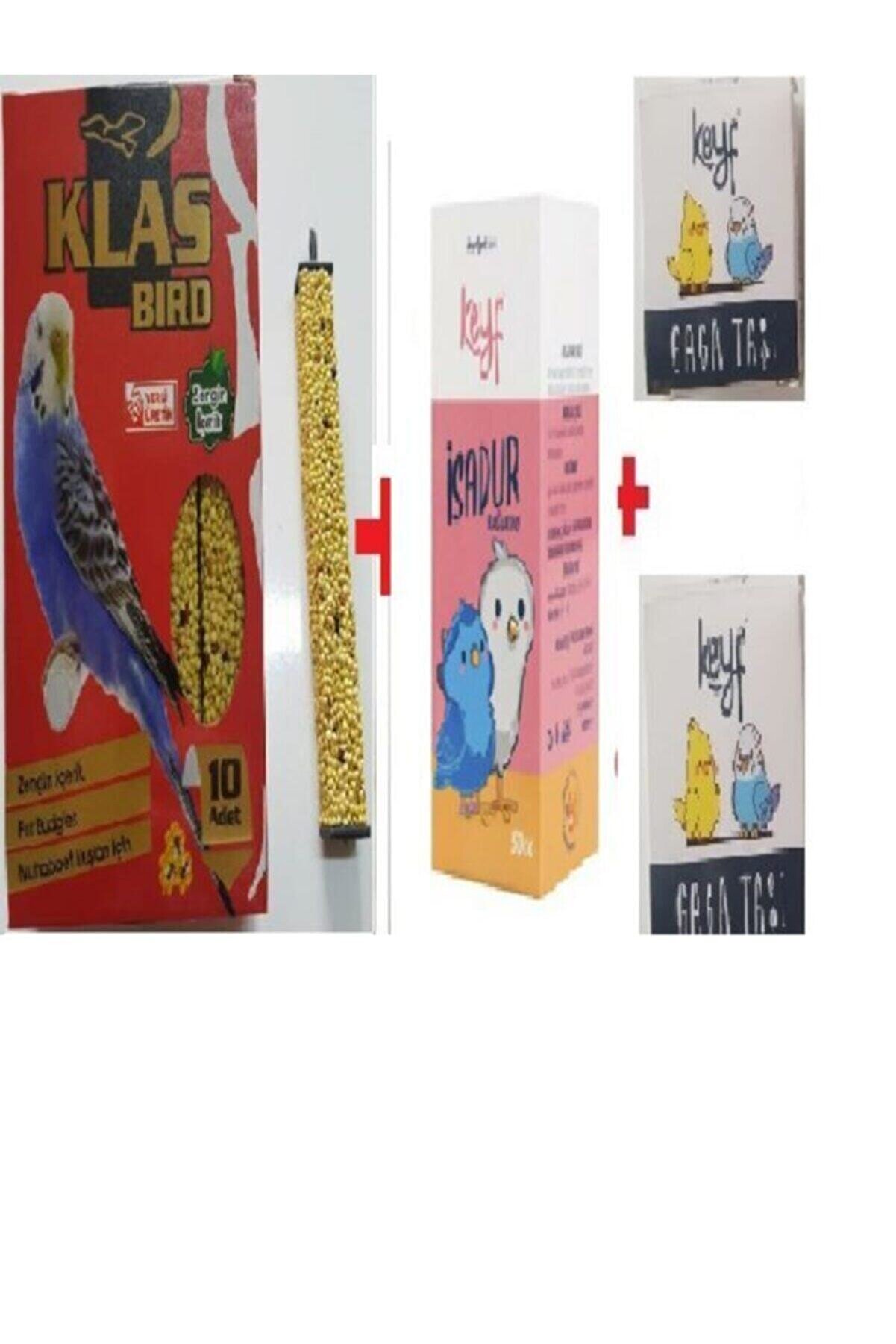 Klas Muhabbet Kuşu Ballı Kraker 10 Lu +Muhabbet Kuşu Vi̇tami̇n (Isadur) 50 Cc + 2 Adet Gaga Taşı