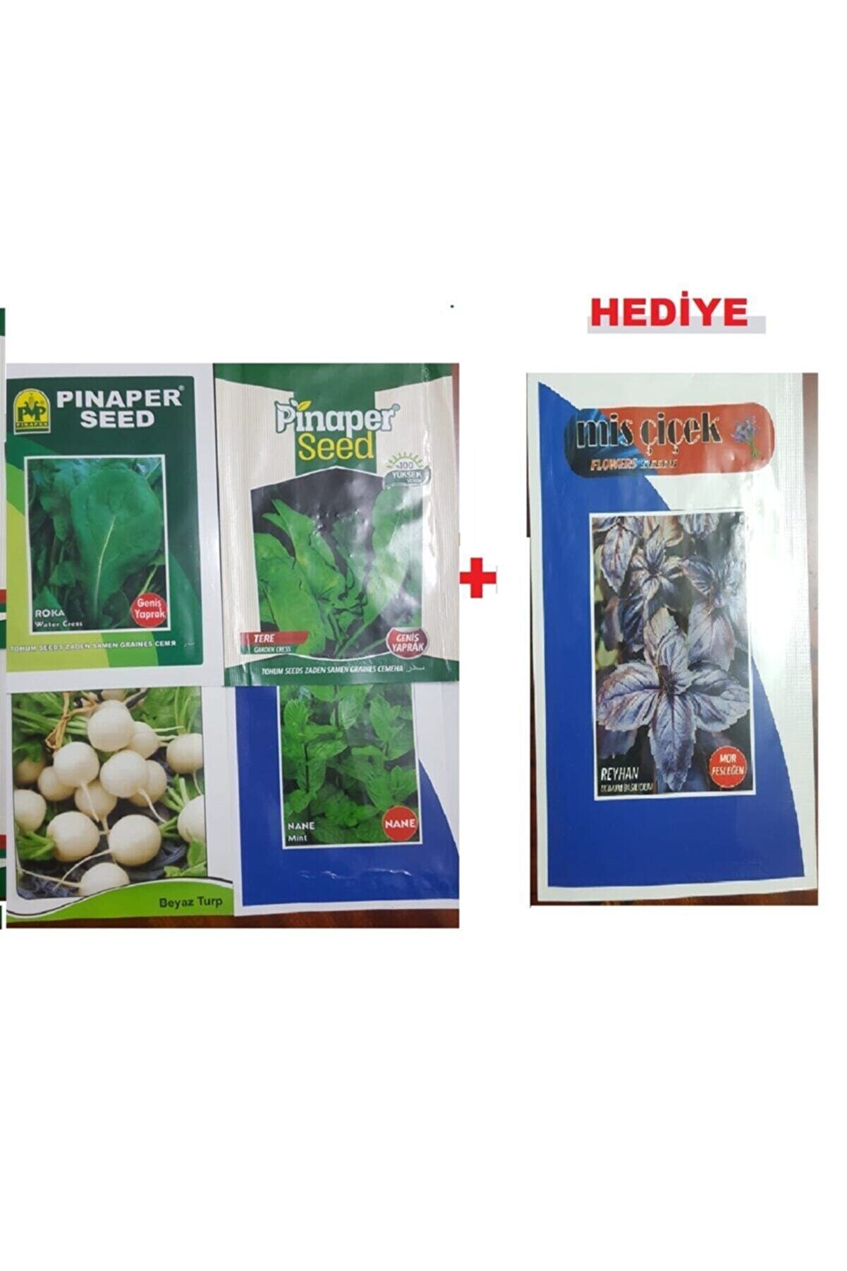 Pi̇naper Seed Tere -Roka -Nane- Beyaz Turp Tohumu +(Reyhan Tohumu Hedi̇ye)