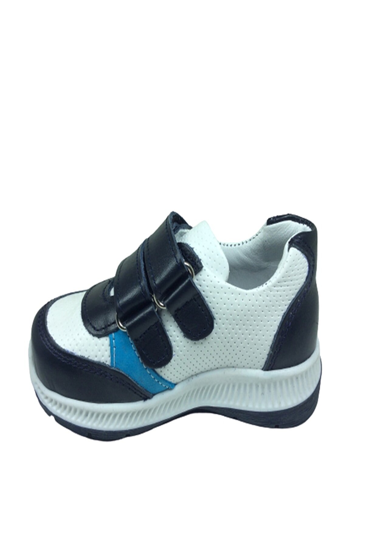 Bebe Erkek Çocuk Spor Ayakkabı Laci̇vert-Beyaz-Turkuaz1 Cırtlı % 100 Deri̇ Anatomi̇k