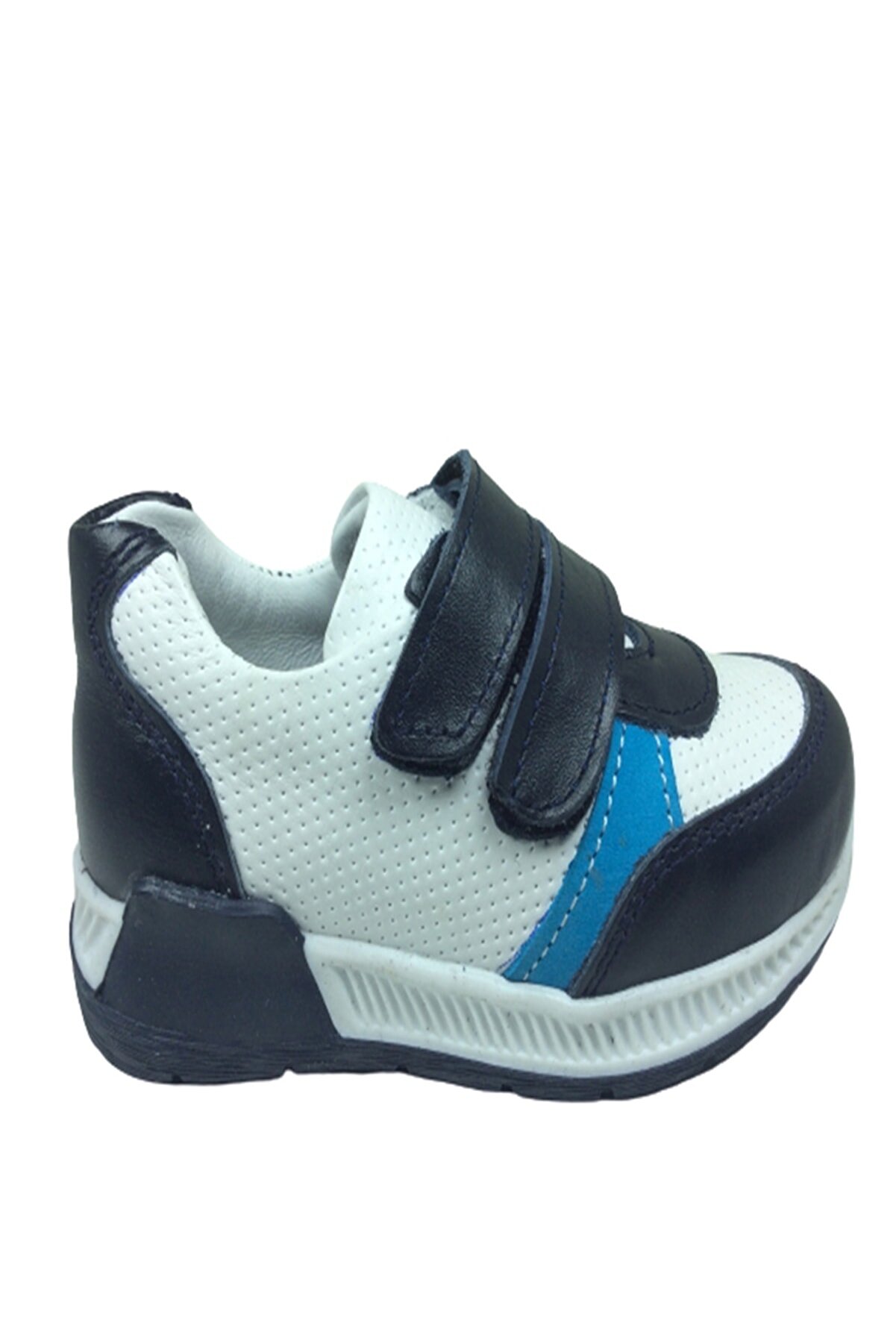 raduno Bebe Erkek Çocuk Spor Ayakkabı Lacivert-beyaz-turkuaz1 Cırtlı % 100 Deri Anatomik