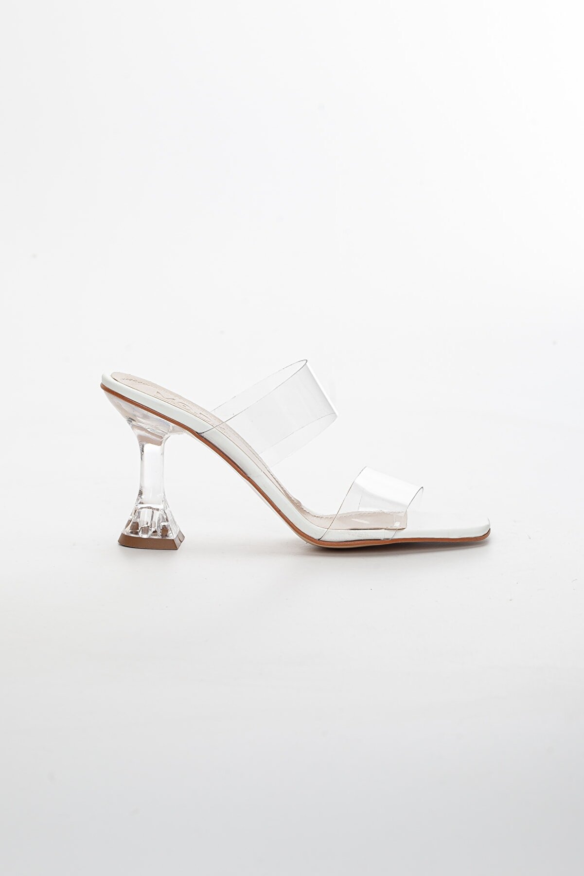 Gult Kadın Ince Topuklu Beyaz Şeffaf Terli̇k