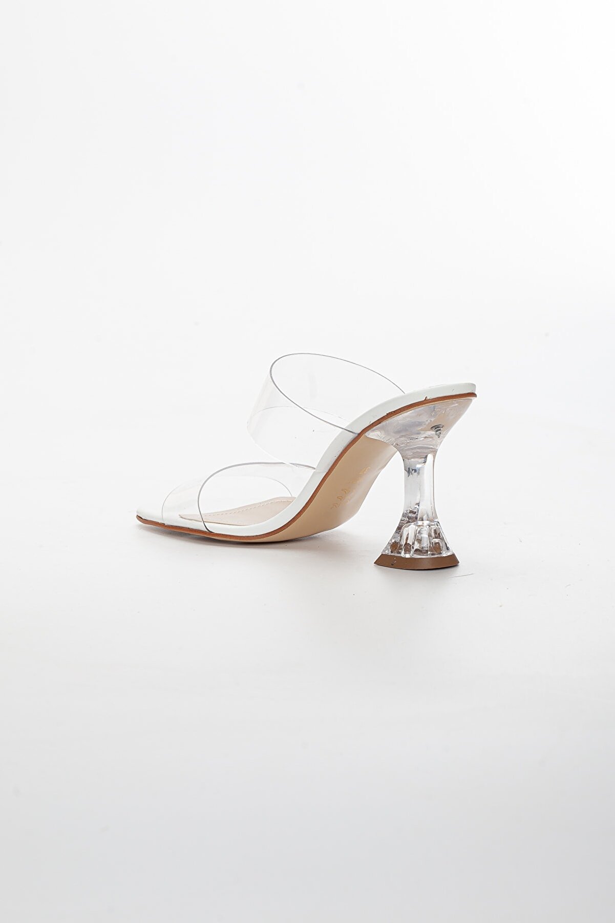 Gult Kadın Ince Topuklu Beyaz Şeffaf Terli̇k