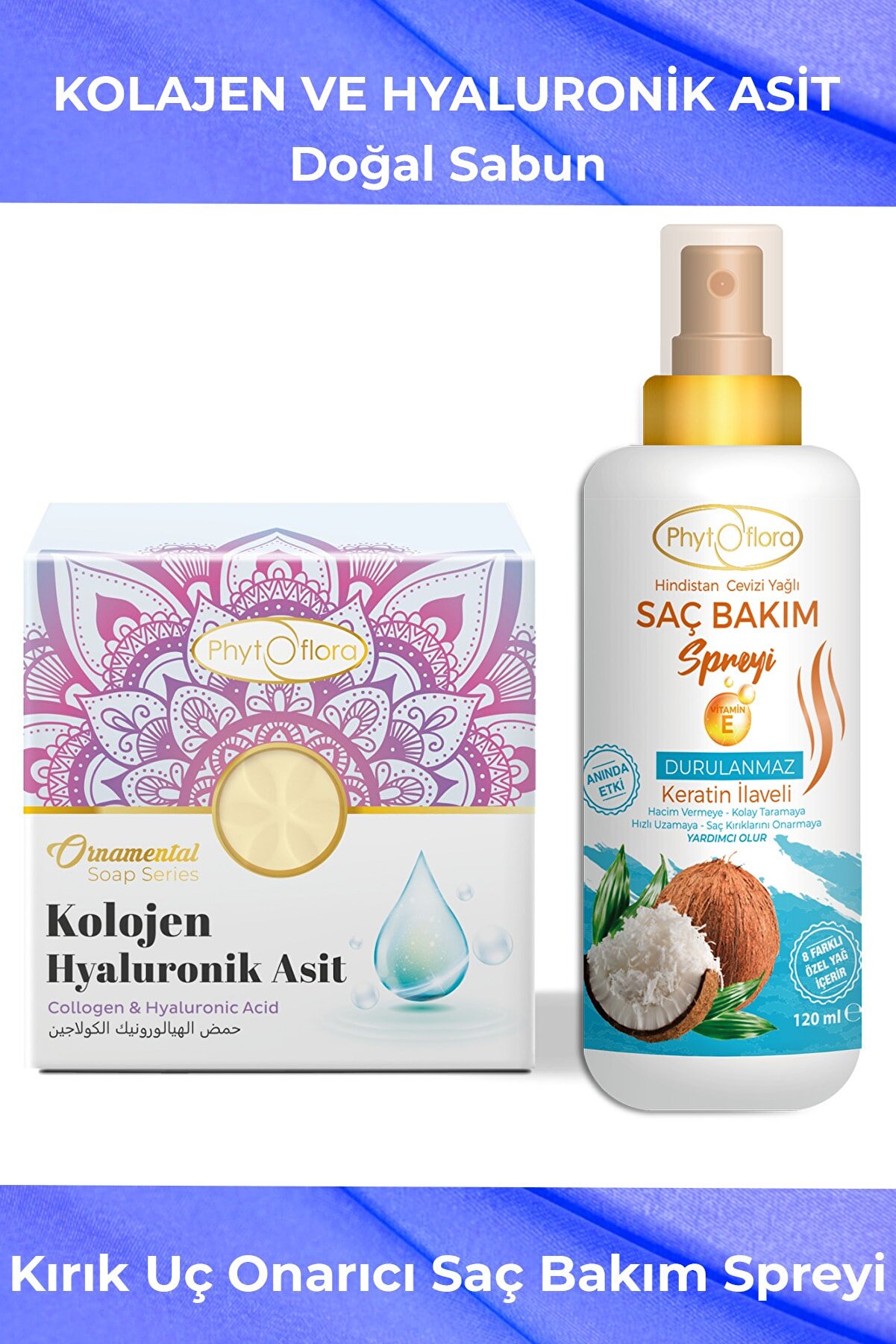 Kolojen Ve Hyaluroni̇k Asi̇tli̇ Sabun Ve Kırık Uç Onarıcı Saç Bakım Spreyi̇ 120 Ml