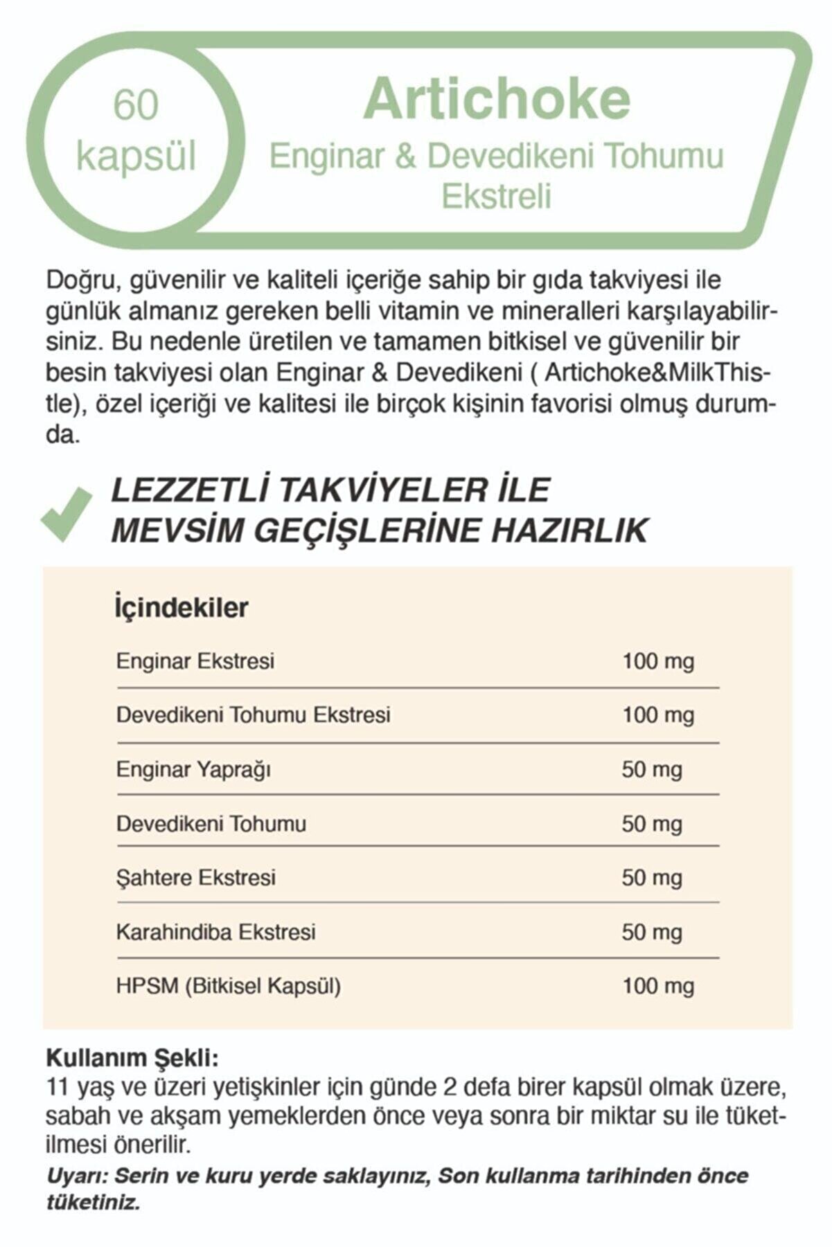 Arti̇choke Engi̇nar Ekstreli̇ & Devedi̇keni̇ Tohumu Ekstreli̇