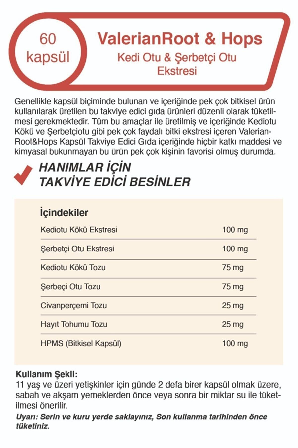 Valeri̇an Root Kedi̇ Otu Ekstresi̇&Şerbetçi̇ Otu Ekstresi̇