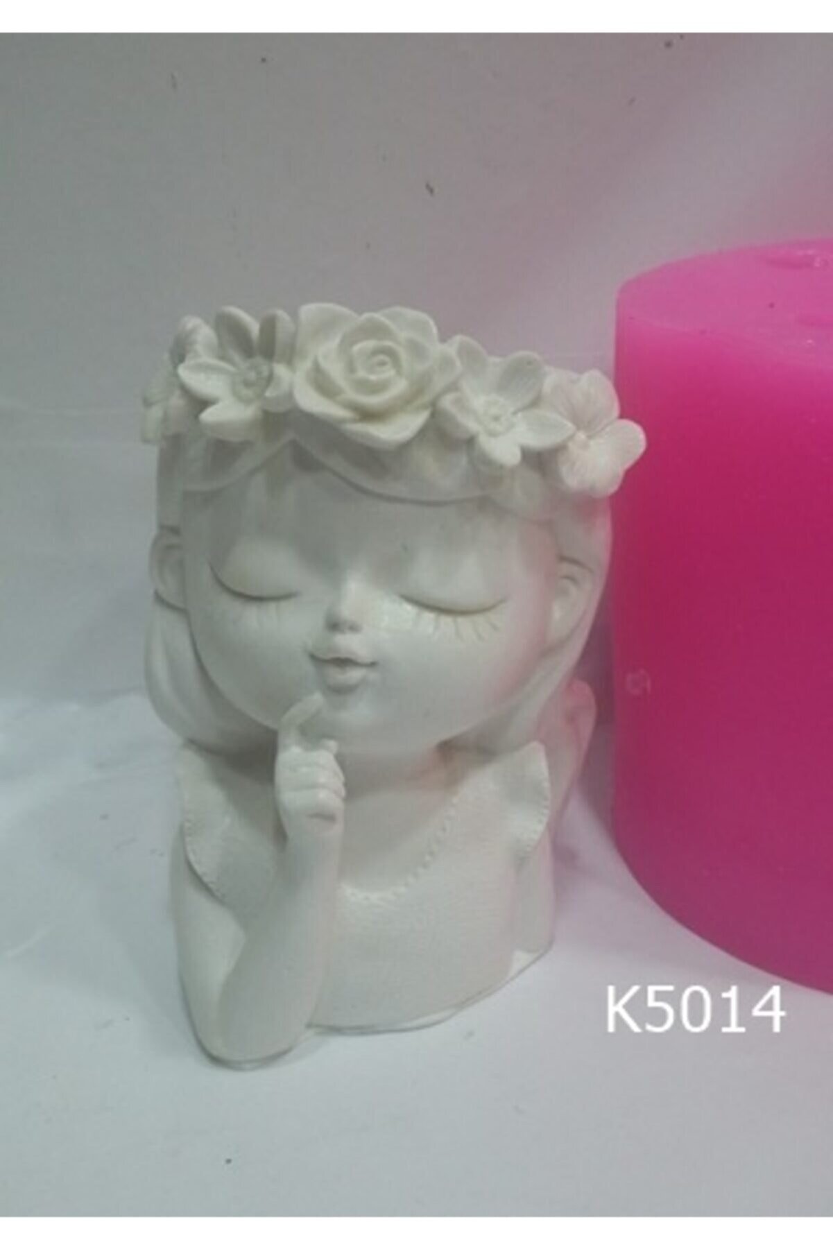 Kalıpcınızburada Çi̇çekli̇ Kız Saksı Si̇li̇kon Kalıp