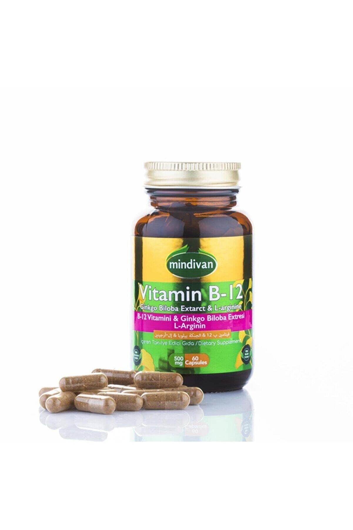Mindivan Vitamin B12 -ginko Bloba Ekstresi - L Arginin 60 Kapsül 500 Mg