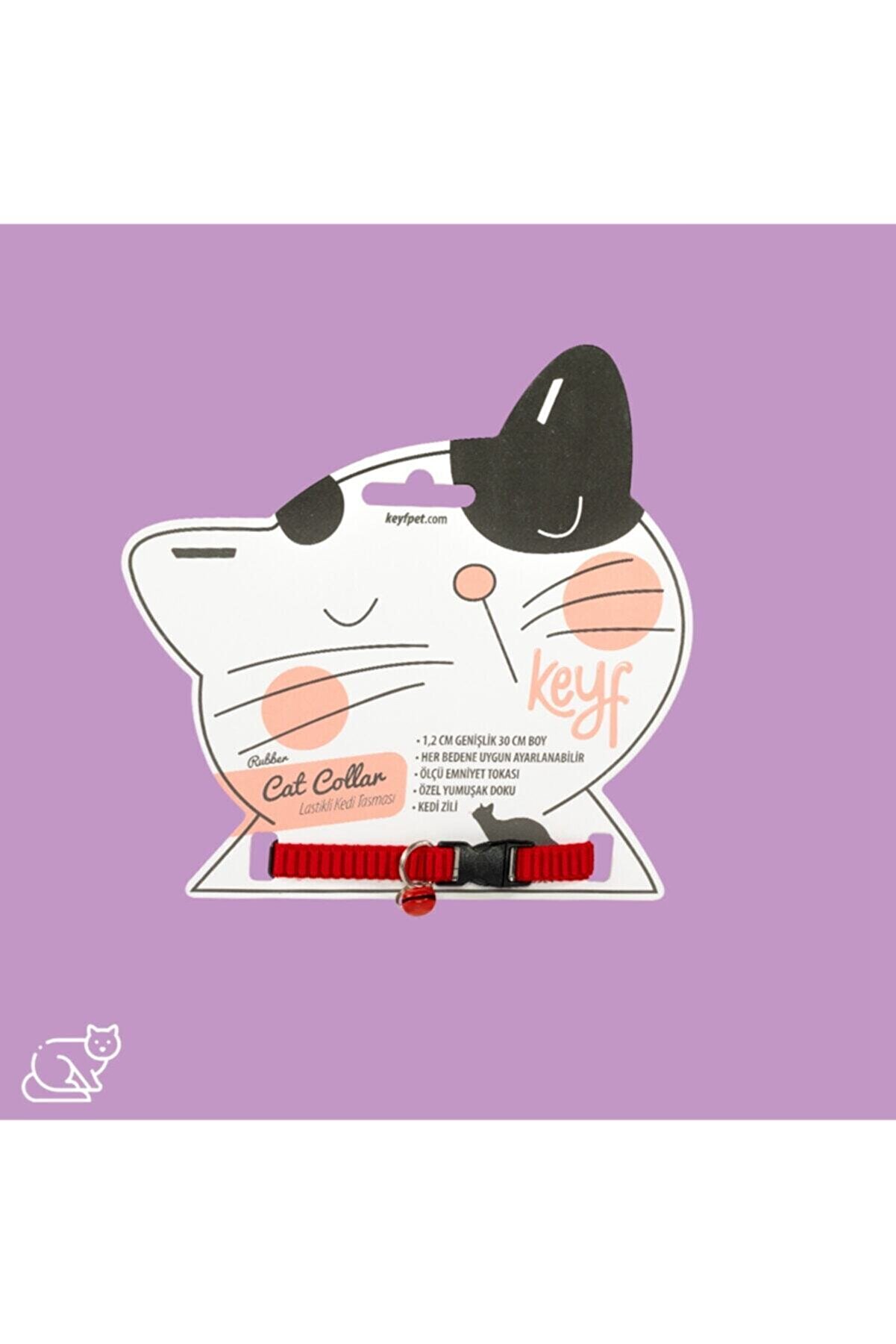 Keyf Kedi̇ Boyun Tasması Lasti̇kli̇ 1.2 Cm Geni̇şli̇k*30 Cm Boy Zi̇lli̇