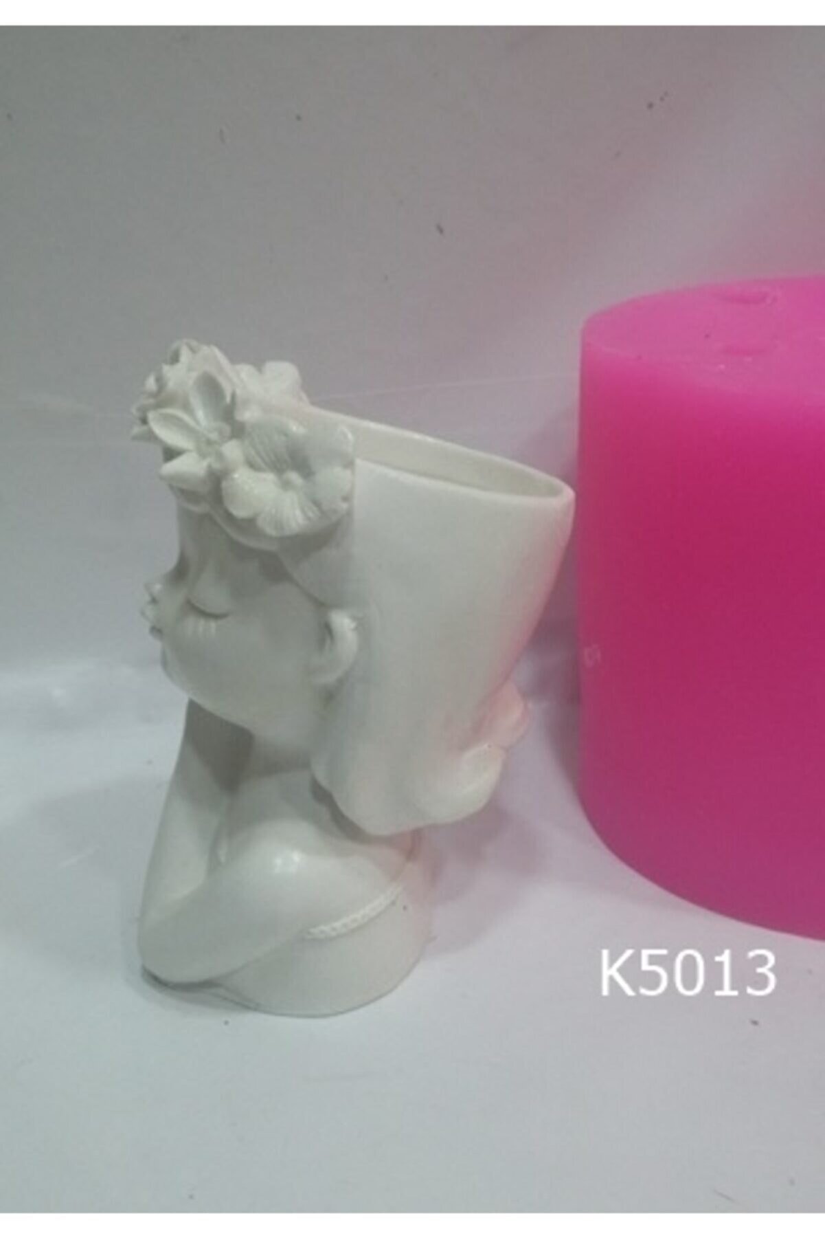 Kalıpcınızburada Çi̇çekli̇ Kız Saksı Si̇li̇kon Kalıp