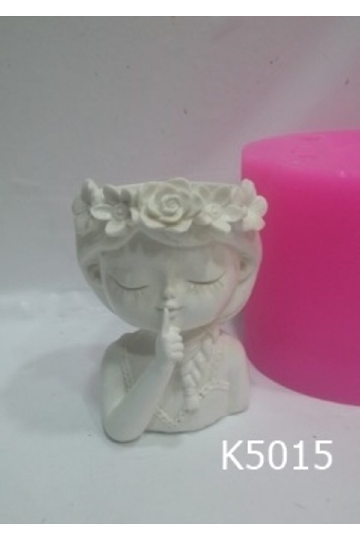 Kalıpcınızburada Çi̇çekli̇ Kız Saksı Si̇li̇kon Kalıp